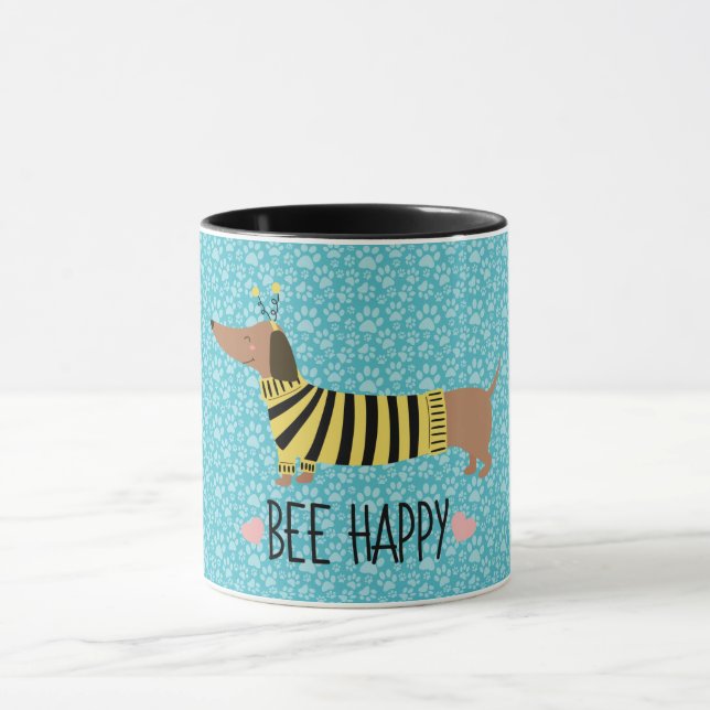 Happy Dackel Hummel Tasse (Zentrum)