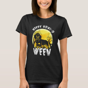 Happy Dackel Hunde Howl-O Weh Halloween Kostüm T-Shirt