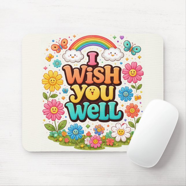 Happy Daisies and Rainbow  Mousepad (Mit Mouse)