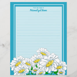 Happy Daisies Blue - Blue Line Paper Sheet
