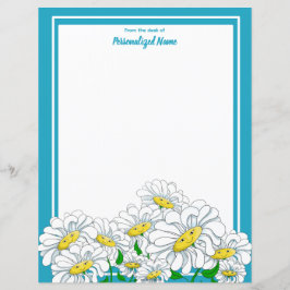 Happy Daisies Blue - Weißes, unausgedeutetes Blatt