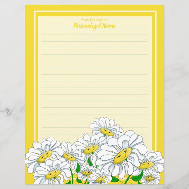 Happy Daisies gelb-gelb-gelb gestrichenes Papierbl (Vorderseite)