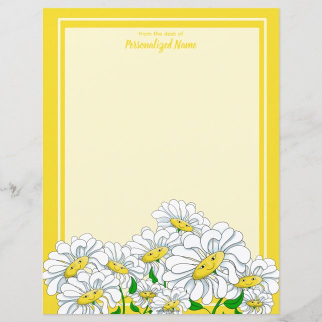 Happy Daisies Gelb-Gelb-Papier, nicht ausgekleidet (Vorderseite)