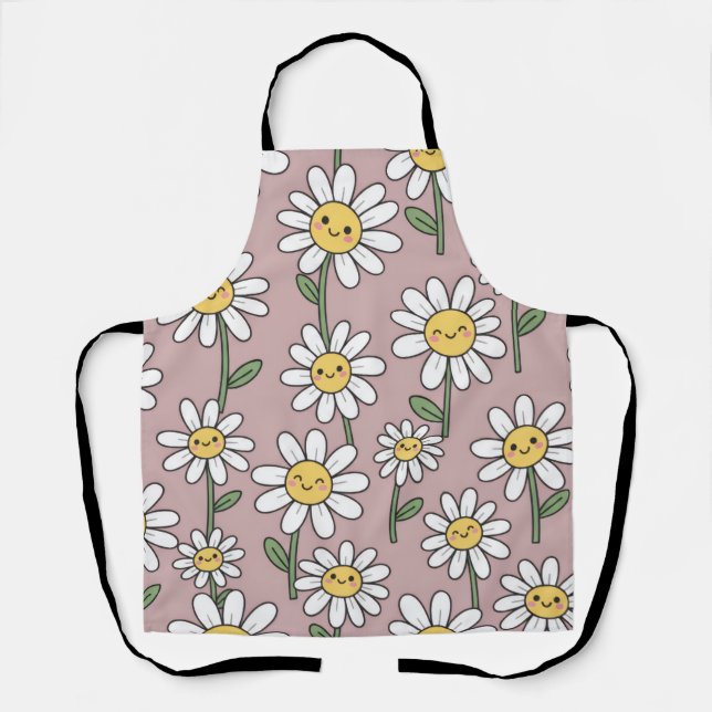 Happy Daisies Pattern - Cute Floral Design Schürze (Vorderseite)
