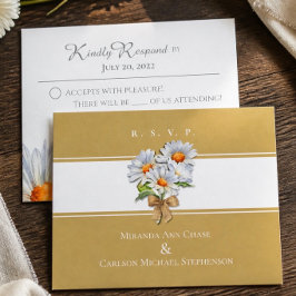 Happy Daisy Wedding RSVP Flat Card