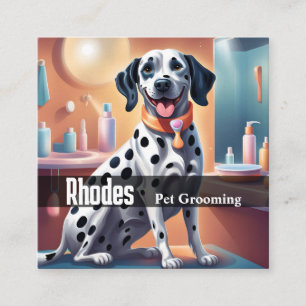 Happy Dalmatiner Hunde Pflegeprodukte für Haustier Quadratische Visitenkarte