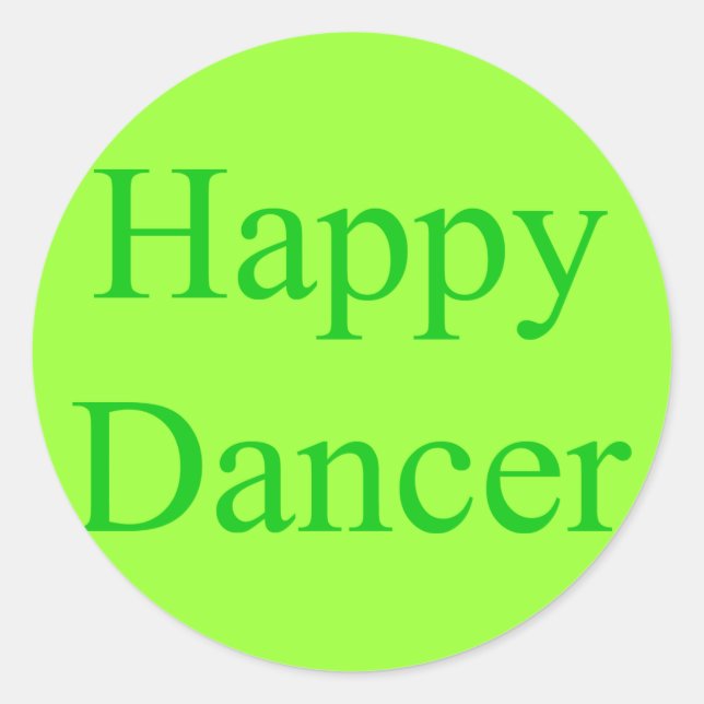 Happy Dancer Green Runder Aufkleber (Vorderseite)