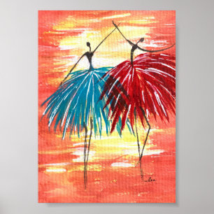 Happy Dancers 12x18 Premium Leinwand Gloss Poster