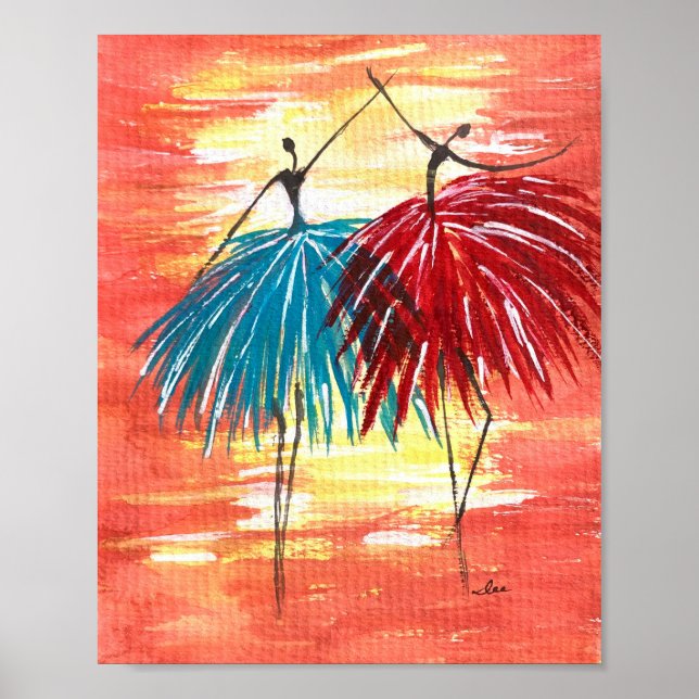 Happy Dancers 8x10 Premium Canvas Gloss Poster (Vorne)
