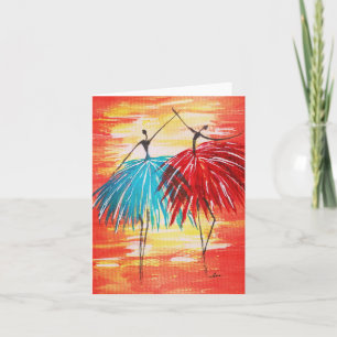 Happy Dancers - BLANK Note Card