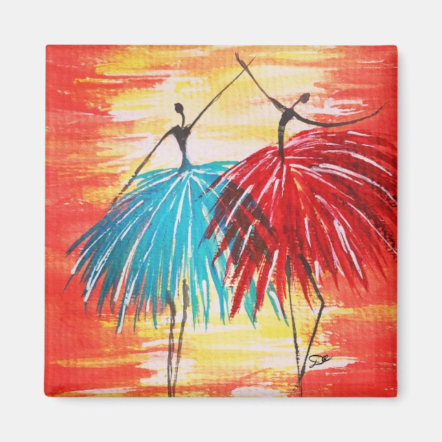 Happy Dancers Original Art Magnet (Vorne)