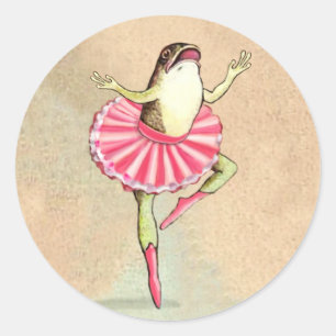 Happy Dancing Ballerina Frog Stickers
