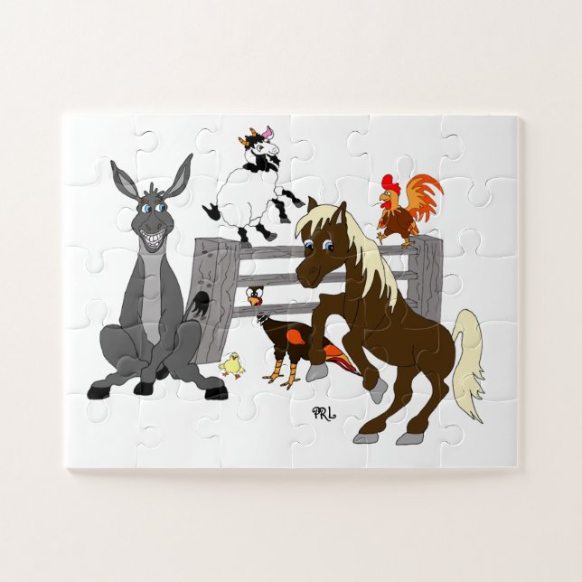 Happy Dancing Farm Animaux Jigsaw Puzzle (Horizontal)