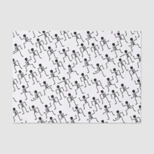 Happy Dancing Skeletons Horror Pattern Seidenpapier