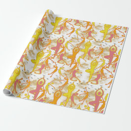 Happy Dancing Yoga Girls Geschenkpapier