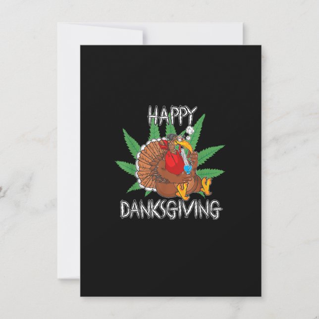 Happy Danksgiving Stoner Funny Erntedank Shirt Einladung (Vorderseite)
