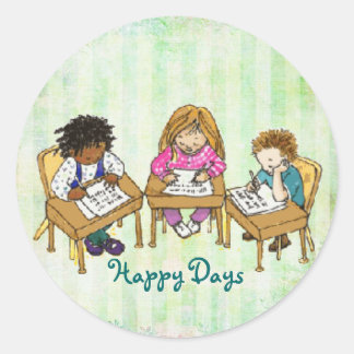 Happy-Day-Aufkleber Runder Aufkleber