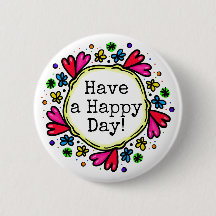 Happy Day Hübsch Heart Border Button