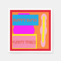 Happy Day Party Zeit gemischte Farben Logo