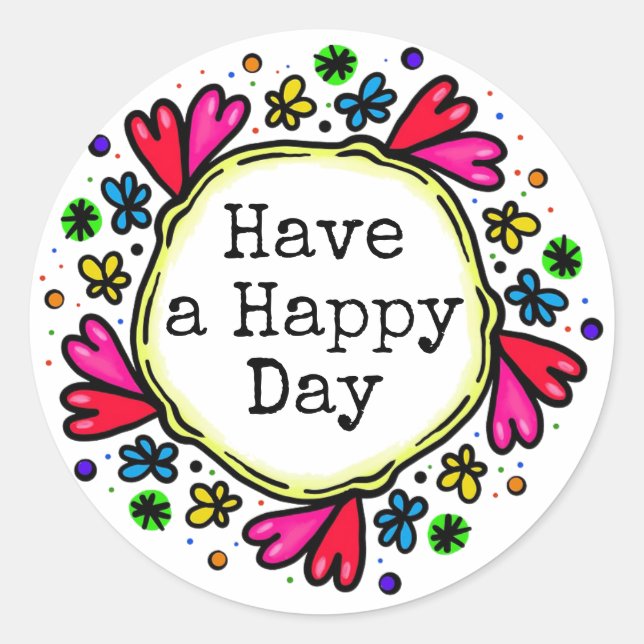 Happy Day Positive Thinking Stickers (Vorderseite)
