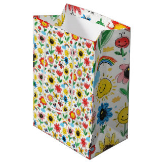 Happy Days - Fröhliche Blume und Freundschaftsmust Mittlere Geschenktüte