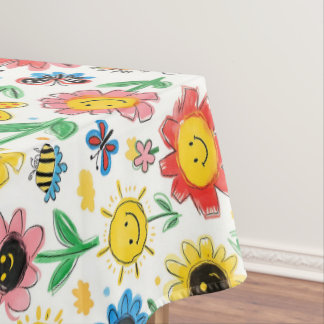 Happy Days - Fröhliche Blume und Freundschaftsmust Tischdecke