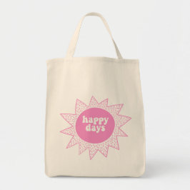 Happy Days - Niedlich Pink Sun - VSCO Girls Zitat Tragetasche