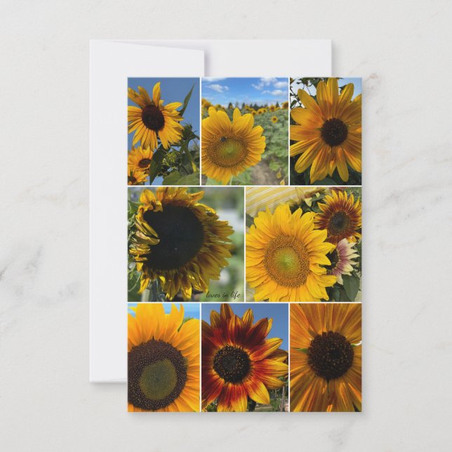 Happy Days - SonnenblumenCollage Mitteilungskarte (Vorderseite)
