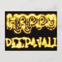 Happy Deepavali Neon Gold Diwali Lights Typografie