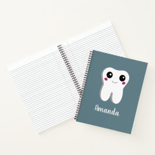 Happy Dental Tooth Lächeln Niedlich Zeichnend Notizbuch