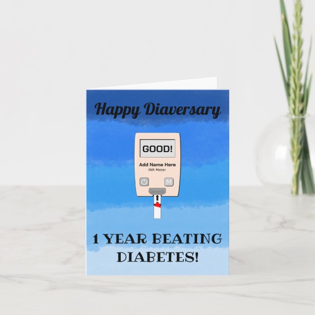 Happy Diaversary Beatmung von Diabetes Karte (Vorderseite)