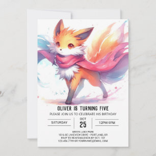 Happy Digital Fox Geburtstag Einladung
