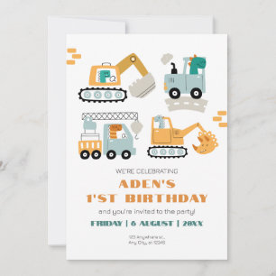 Happy Dino Party 1. Geburtstag Einladung