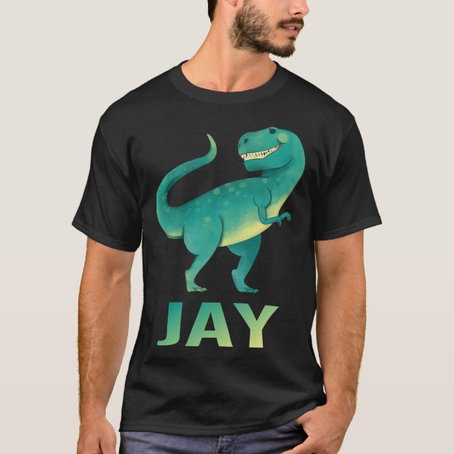 Happy Dinosaur - Jay Name T-Shirt (Vorderseite)