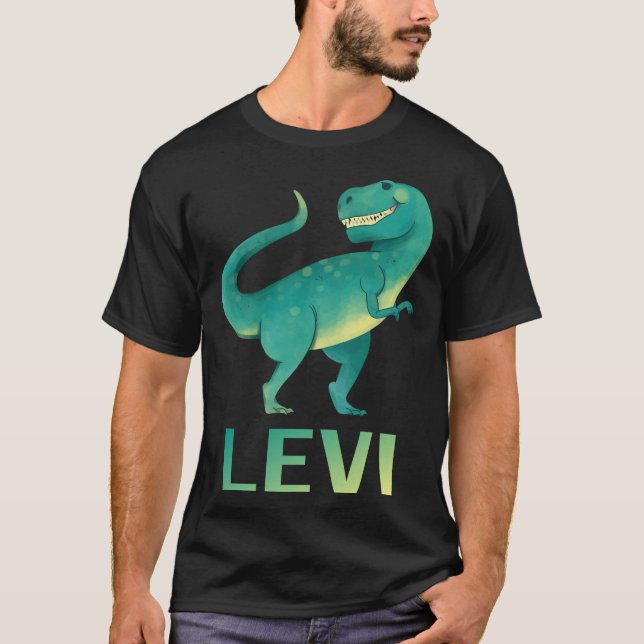 Happy Dinosaur - Levi Name T-Shirt (Vorderseite)