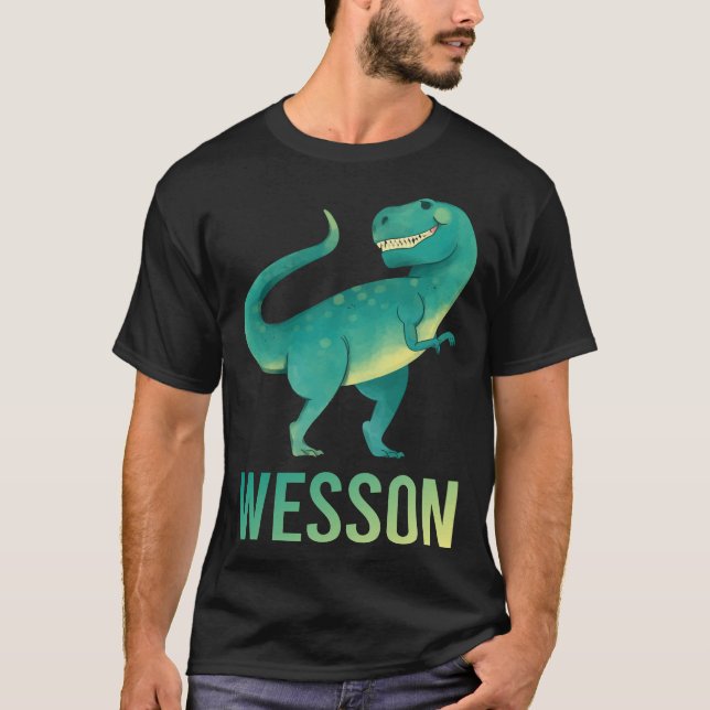 Happy Dinosaur - Wesson Name T-Shirt (Vorderseite)