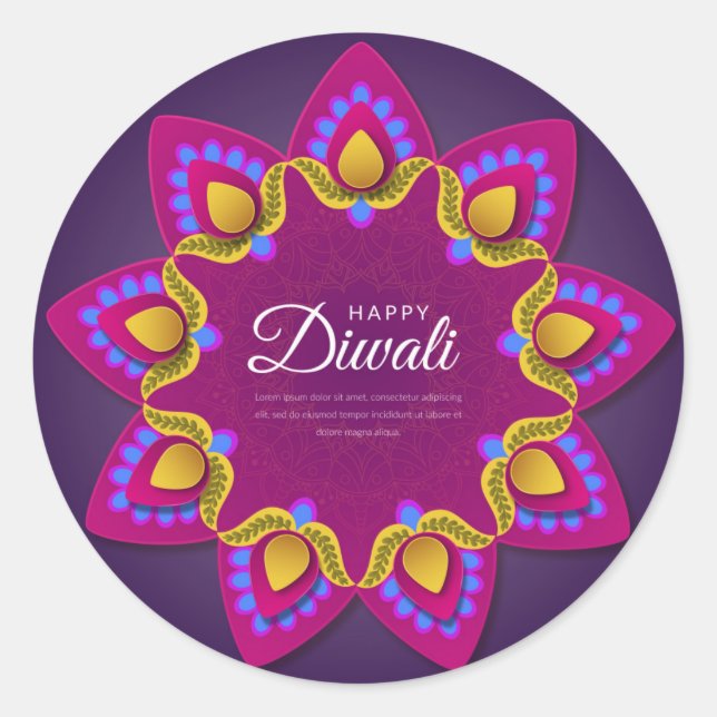 Happy Diwali Aufkleber (Vorderseite)