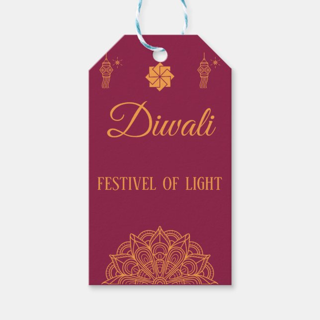 Happy Diwali Aufkleber Geschenkanhänger (Vorderseite)