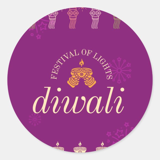 Happy Diwali Aufkleber und Etiketten (Vorderseite)