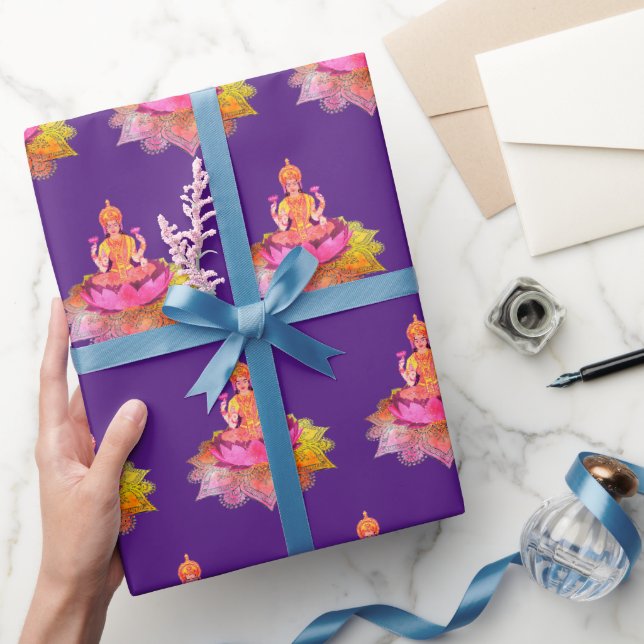 Happy Diwali - Deepalavi Lakshmi Goddess 4 Geschenkpapier (Schenken)
