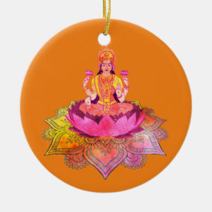 Happy Diwali - Deepalavi Lakshmi Goddess 4 Keramik Ornament