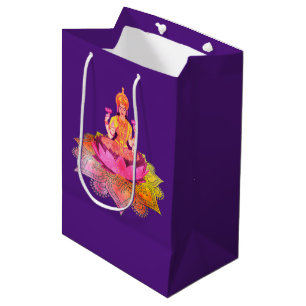 Happy Diwali - Deepalavi Lakshmi Goddess 4 Mittlere Geschenktüte