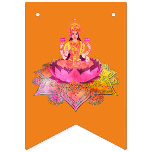 Happy Diwali - Deepalavi Lakshmi Goddess 4 Wimpelkette