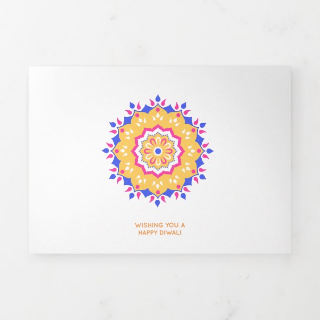Happy Diwali Dreifach Gefaltete Urlaubskarte (Cover)