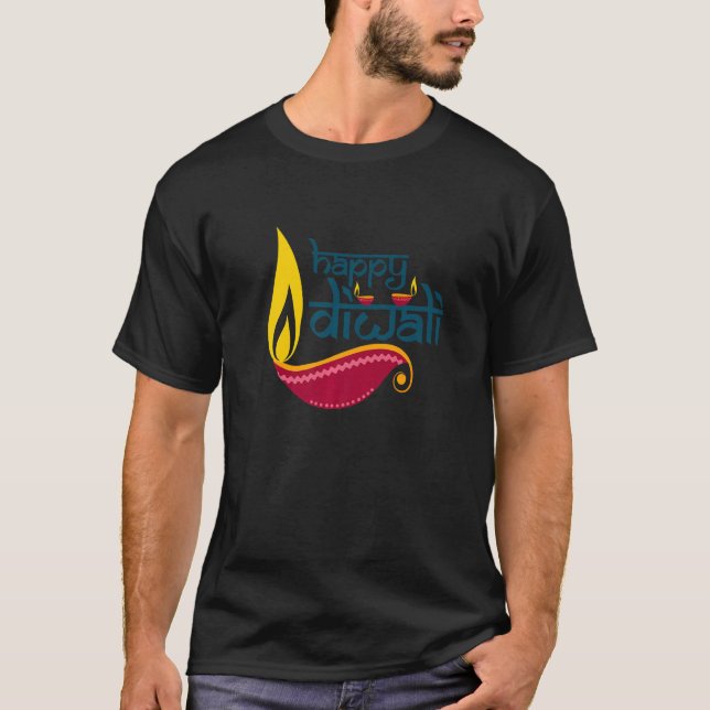 Happy Diwali Festival der Lichter 3 Lichter für In T-Shirt (Vorderseite)