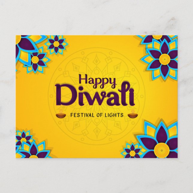 Happy Diwali - Festival der Lichter Postkarte (Vorderseite)