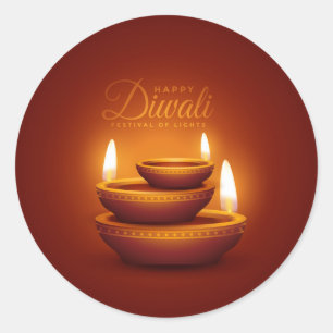 Happy Diwali, Festival der Lichter Runder Aufkleber