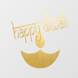 Happy Diwali Festival des Lichts Fensteraufkleber