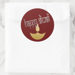 Happy Diwali Festival des Lichts Runder Aufkleber