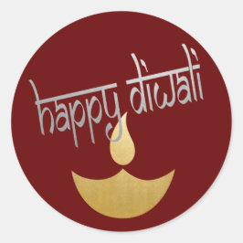 Happy Diwali Festival des Lichts Runder Aufkleber